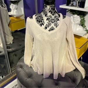 Free People Ivory Knit Pullover
